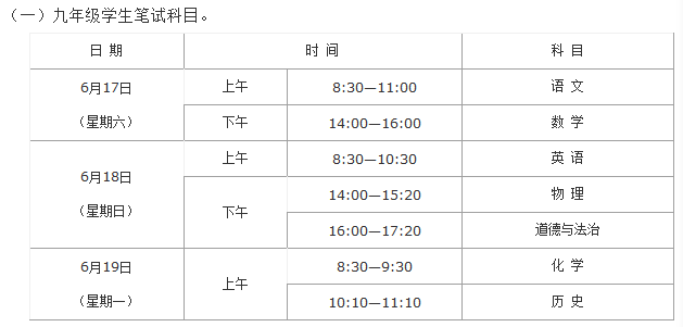 2023年陕西省中考时间